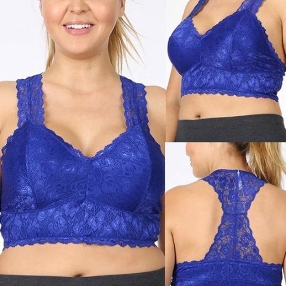 Plus Cabernet Bralette Hourglass Back Lace w.Pads - Picture 8 of 8